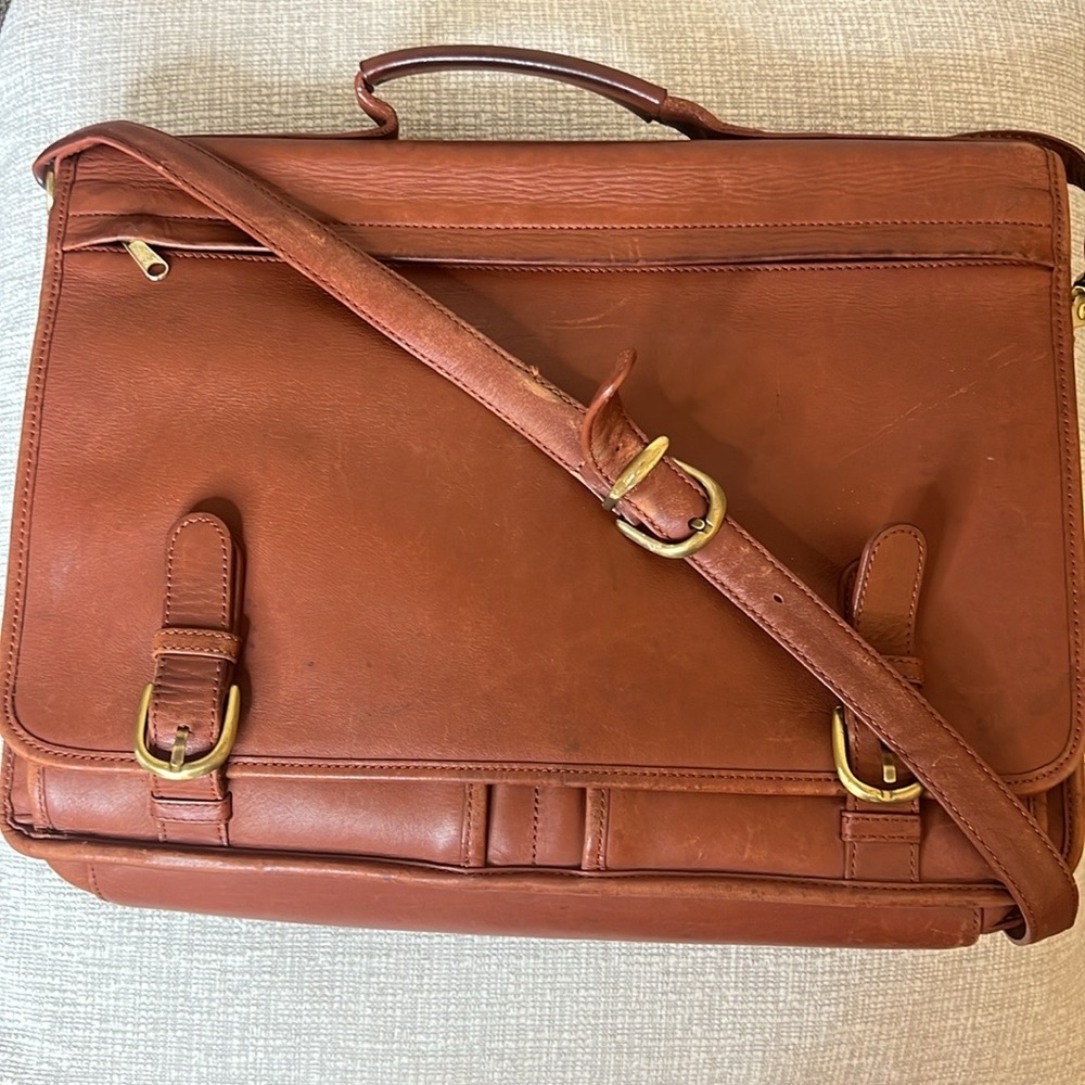 Genuine Leather Messenger Briefcase Crossbody Laptop Shoulder Strap Bag Vintage
